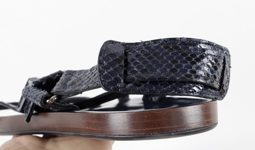 Men's Louis Vuitton LV Logo Blue Leather Python Criss-Cross Sandals UK10.5 - Picture 12 of 16