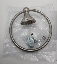 Round Modern Contemporary 6.3" Diameter Bath Towel Ring Satin Nickel Sealed New