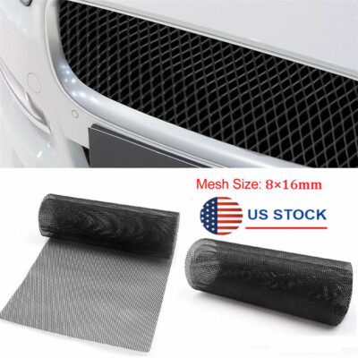 Universal Black Aluminium Car Bumper Lower Upper Grille Cover Mesh Net 40''x13''