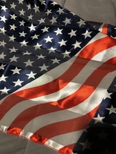 Womens Patriotic Scarf - Red White Blue Stars & Stripes - 13" x 62"