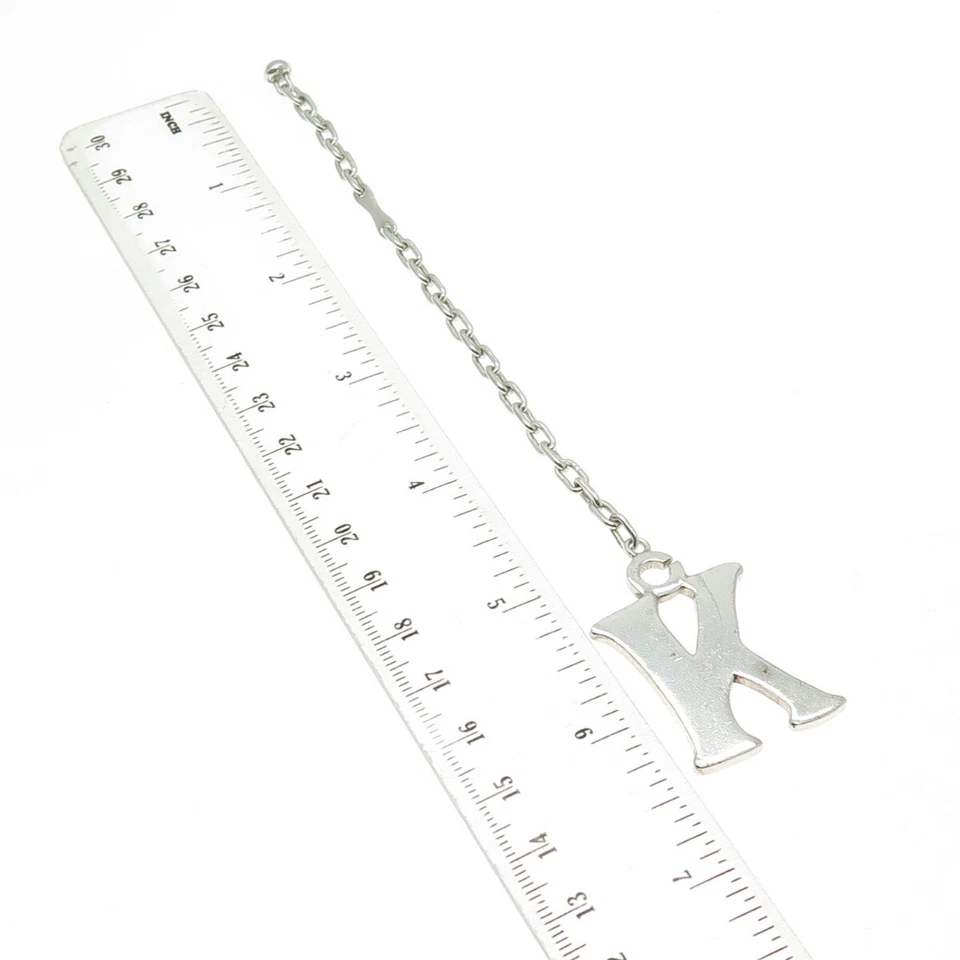 925 Sterling Silver Vintage Letter "K" Initial Key Fob Chain - Image 3 of 4