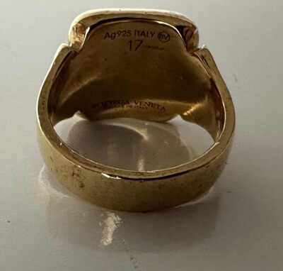 Bottega Veneta Gold Plated Sterling Silver Ring Size 17 (8 Bottega Veneta Gold Plated Sterling Silver Ring Size 17 (8