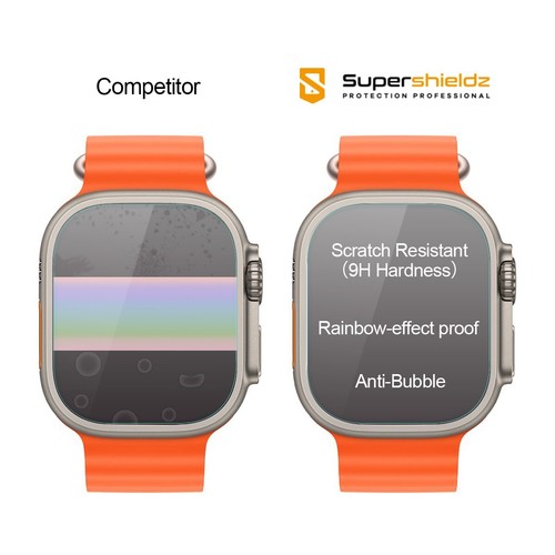 3X Supershieldz Hartowane szkło Ochrona ekranu do Apple Watch Ultra / 2 (49mm) - Zdjęcie 2 z 5