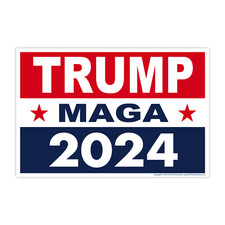 Trump 2024 Yard Sign w/Stake Make America Great Again MAGA 18" x 12" 2-Sided