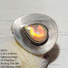 Natural Australian Opal Ring Handmade 925 Sterling Silver Gift Jewelry SR411