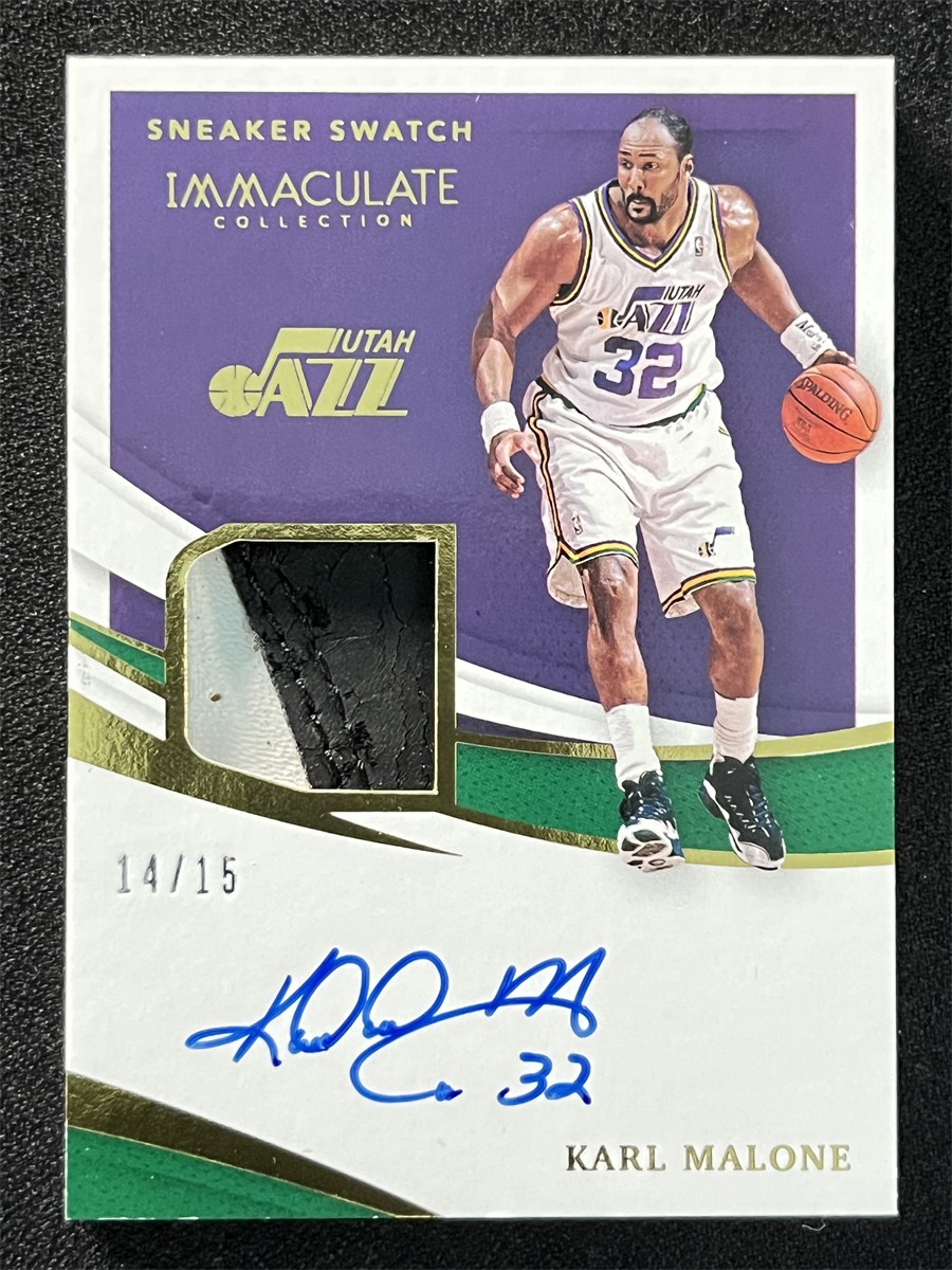 2020-21 Panini Immaculate Collection Karl Malone Sneaker Swatch Patch Auto /15 view 1