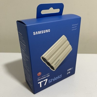 Samsung T7 Shield 2TB Portable SSD, up to 1050MB/s, MU-PE2T0K/AM - New Sealed