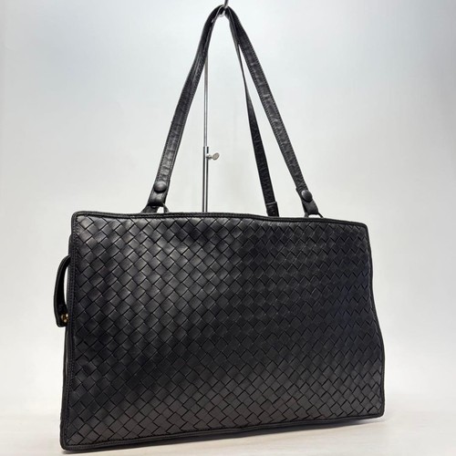 Bottega Veneta Black Intrecciato Tote Bag Business Leather Japan 066957