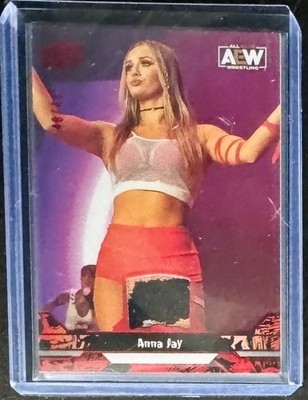 2023 Upper Deck AEW Base Worn Memorabilia Gold ANNA JAY 2 Color Swatch