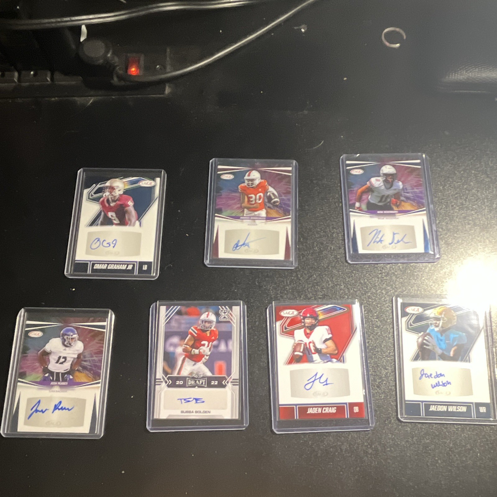 SAGE 2022 NCAA Football 6-Card Autograph Rookie Lot Leaf Draft Bolden