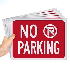   No Parking  Sign  9" x 12" Polystyrene 9 x 12 inches Pack of 5 sheets Red