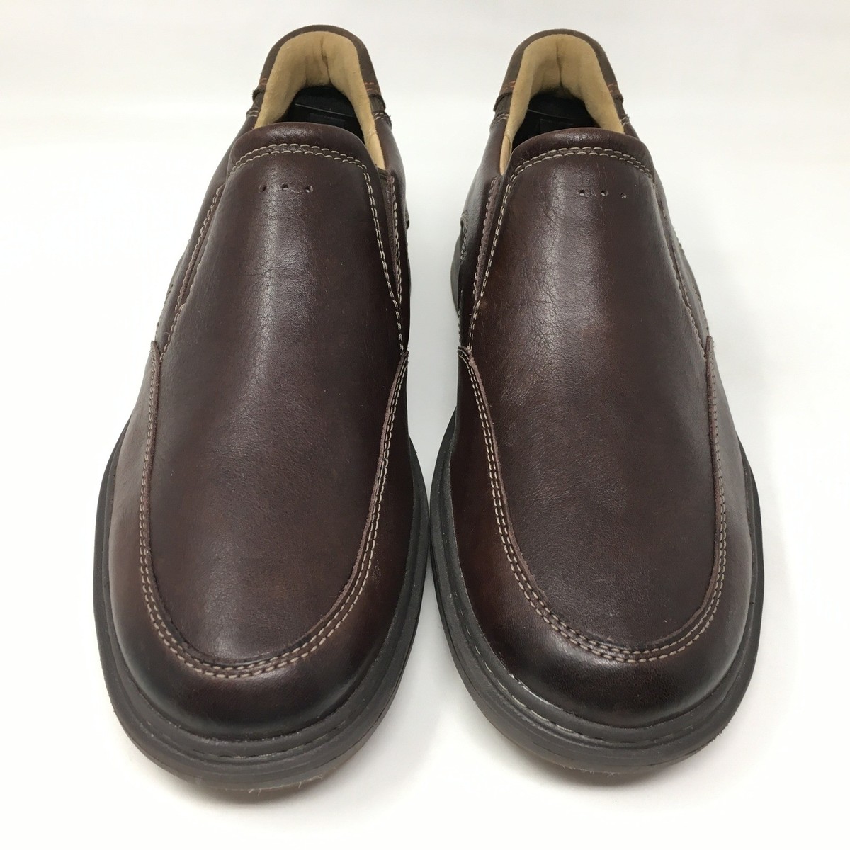 Clarks Un Brawley Step Shoes  Men\'s 10W Casual Slip-On Leather Shoes in Brown Clarks Men main image 2