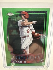 2023 Topps Chrome Update Youthquake Zach Neto #YQ-65 Green Refractor /99 (RC)