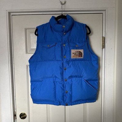 Authentic Men's The North Face X Gucci Blue Ripstop Down Puffer Vest Jacket New