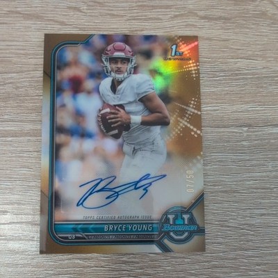 2021 Bowman U Bryce Young Gold Refractor Auto /50