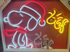 Peanuts X  Target 15" Snoopy & Woodstock Neon Sign Flying Hanging NEW IN HAND