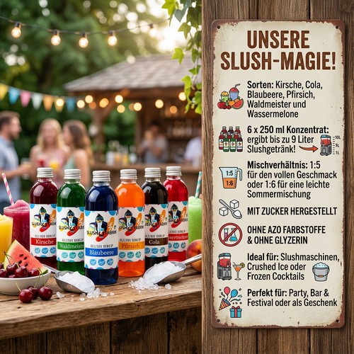 Hopser Funfood Slush Sirup Partyset 6 Sorten 250ml 1:5 AZO frei ohne Glyzerin - 第 2/8 張圖片