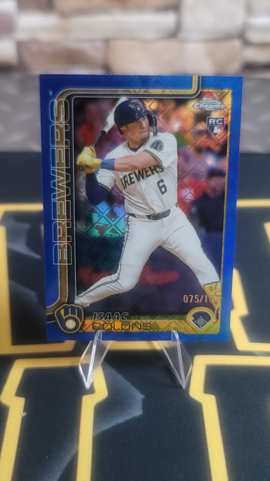 2025 Topps Chrome - Isaac Collins #92 Blue Refractor /150 (RC)