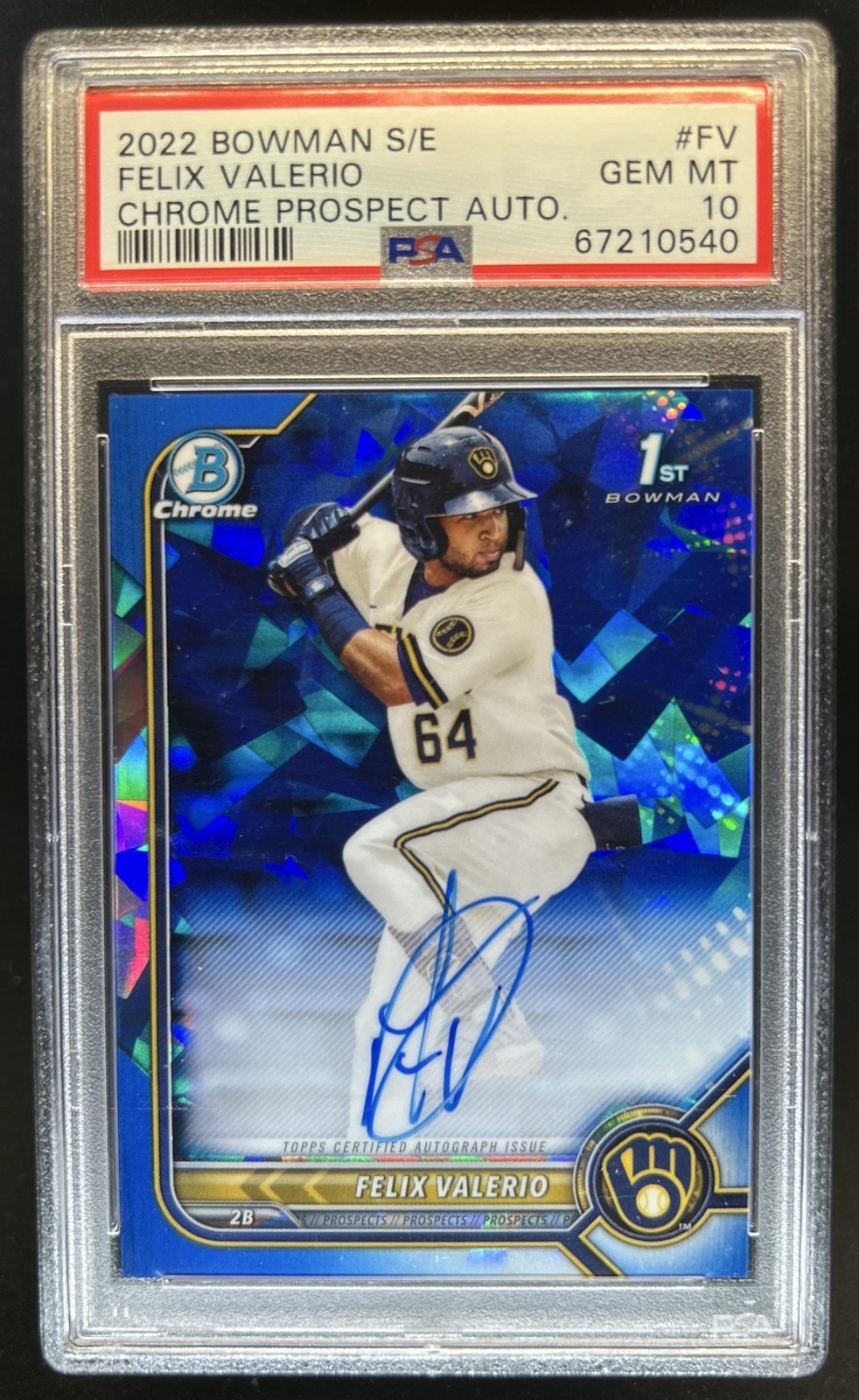 Felix Valerio #BSPA-FV 2022 Bowman Sapphire Edition Baseball Autographs