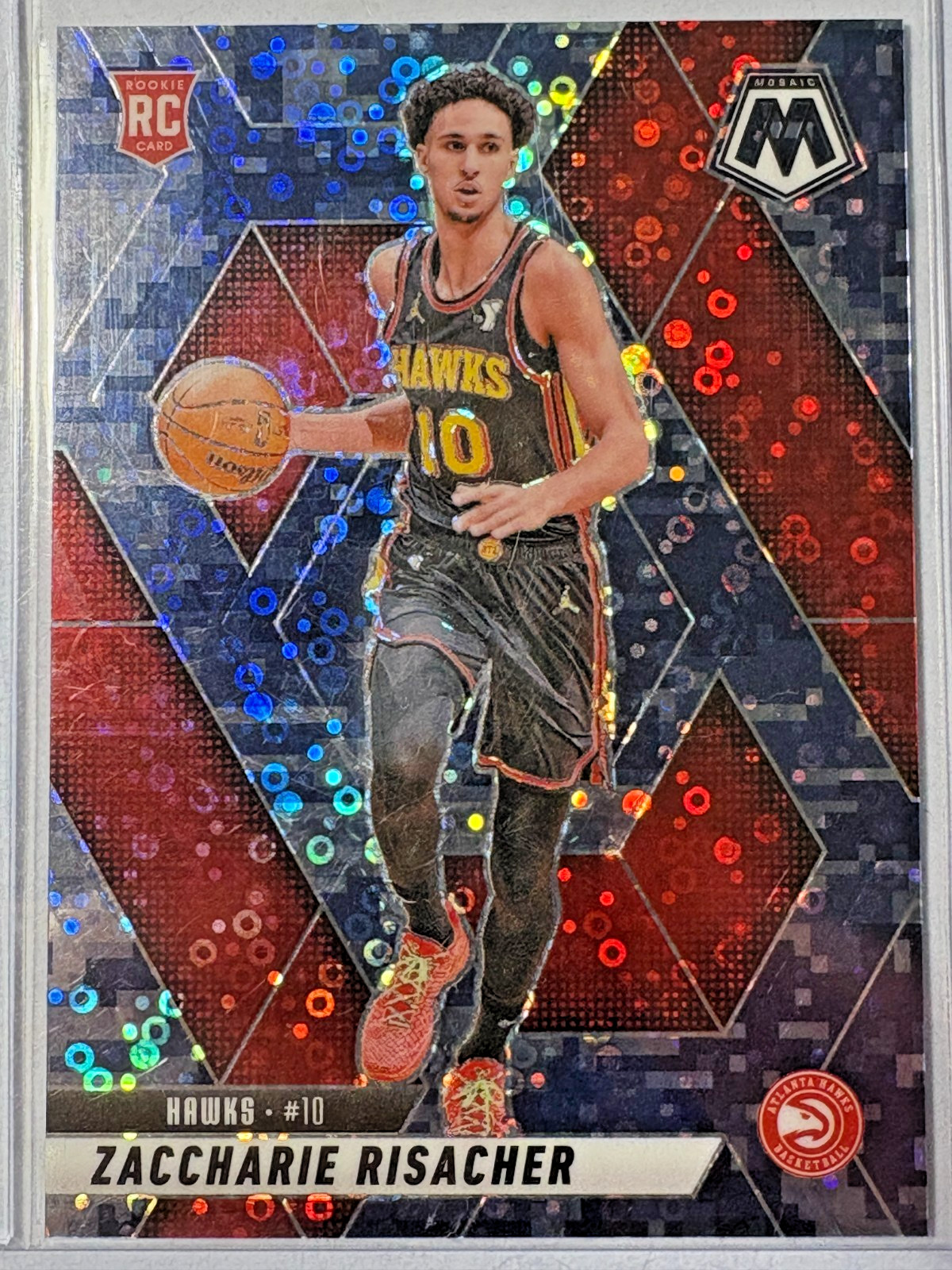 Zaccharie Risacher 2024-25 Panini Mosaic Fast Break Blue Camo #213 Hawks /35