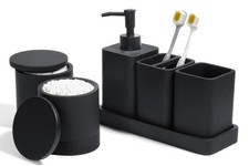 Bathroom Set, 6 Piece Bathroom Set with Toothbrush Holders, Soap Dispenser, V...