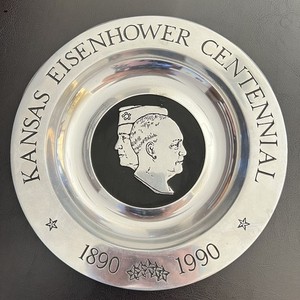 VINTAGE KANSAS EISENHOWER CENTENNIAL 1890 - 1990 COMMEMORATIVE PLATE NUMBER 483
