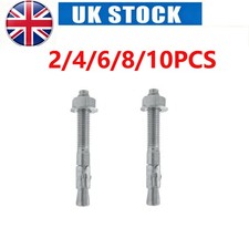 2/4/6/8/10 Pack M18 x 160mm Post Lift Floor Anchor Bolts with Spring Washer UK
