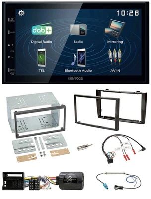Kenwood 2DIN Bluetooth Lenkrad USB DAB Autoradio für Peugeot 308 07-09 schwarz - Bild 1 von 4