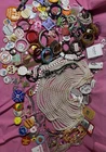 10lb Costume Jewelry Button Necklace Cherry Amber Pumpkin Bakelite Bangle Lot