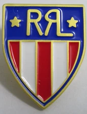 Retro Double RL Ralph Lauren USA Shield Brass Brooch Lapel Pin!