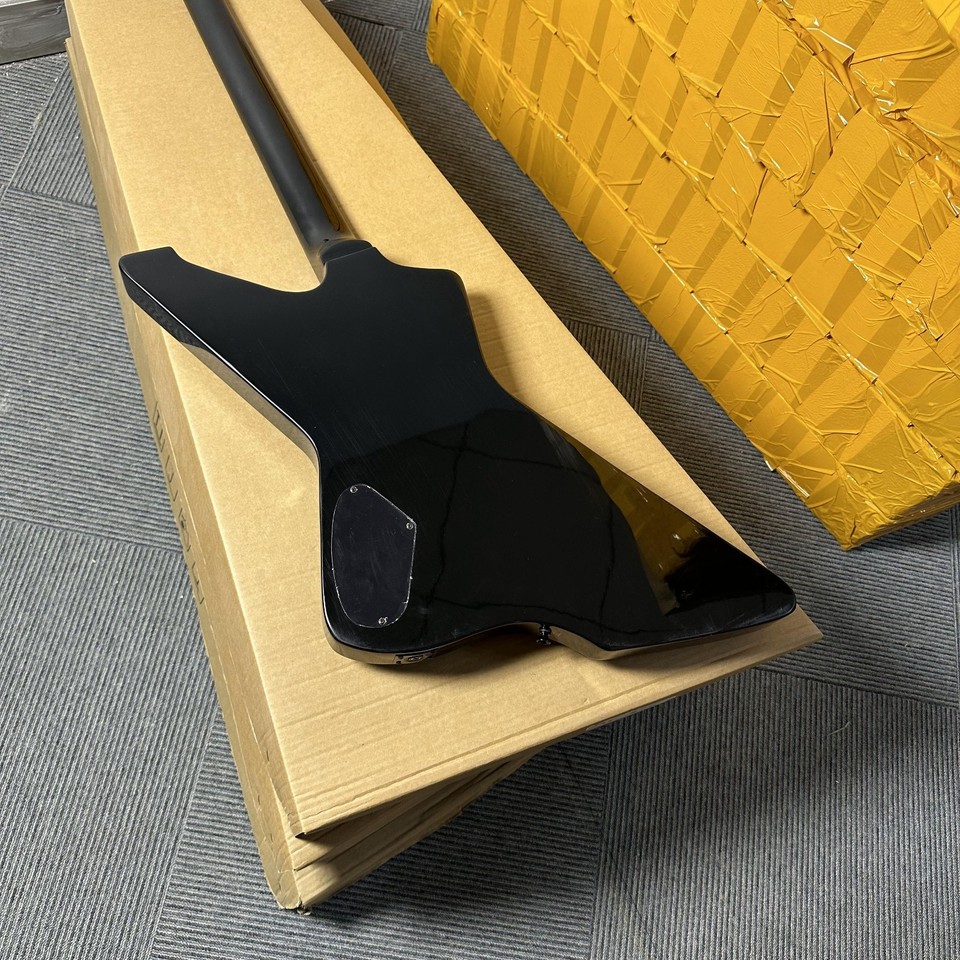 Fixed Bridge E Black James Hetfield Style Explorer Electric Guitar HH Pickups Fixed ...