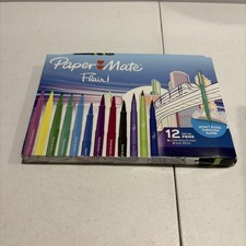    Paper Mate Flair 12 Felt Tip Pens 9 Medium Point 0.7mm, 3 Dual Brush    