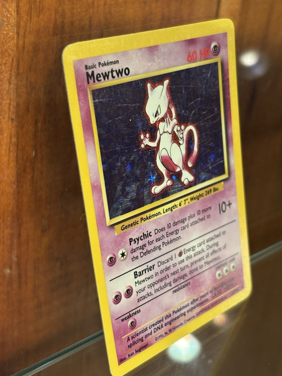 Mewtwo Base Set Holographic 10/102 Pokemon Card LP!