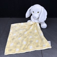 Little Beginnings Yellow Puppy Dog Lovey 13" Plush Baby Toy Satin Blanket C