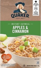 Quaker Apples  Cinnamon Instant Oatmeal 8 Packets 264g/9.3oz From Canada