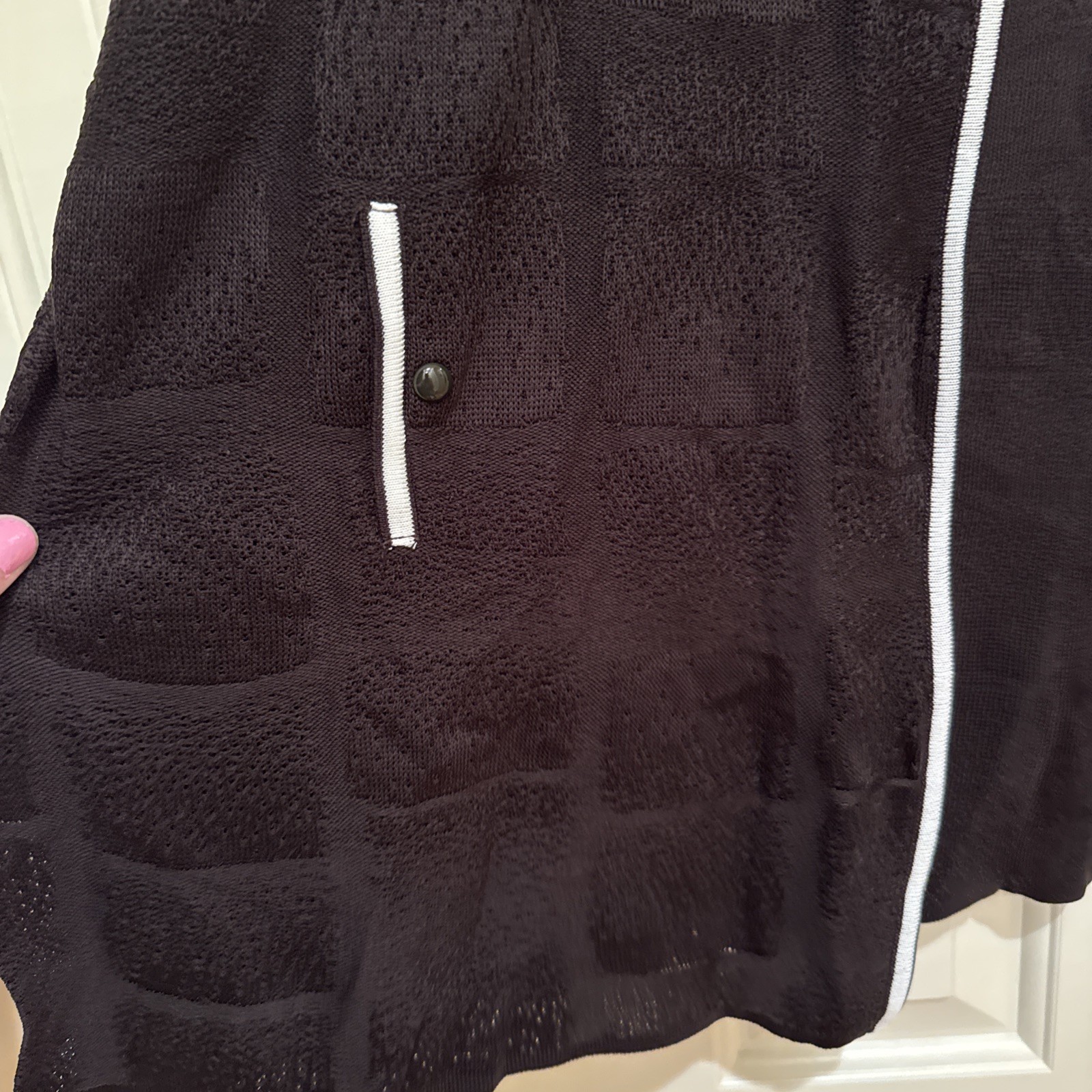 Ming Wang Large Brown Patterned Knit Cardigan Jac… - image 5