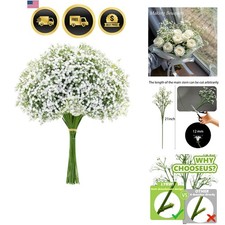10PCS 21-inch Sturdy Artificial Baby  s Breath Flowers - Non-Shedding Design f...