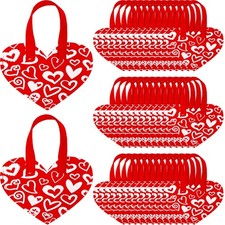 36 Pcs Mother's Day Goodie Bags with Handles Resealable Red Heart Gift Bag Non W
