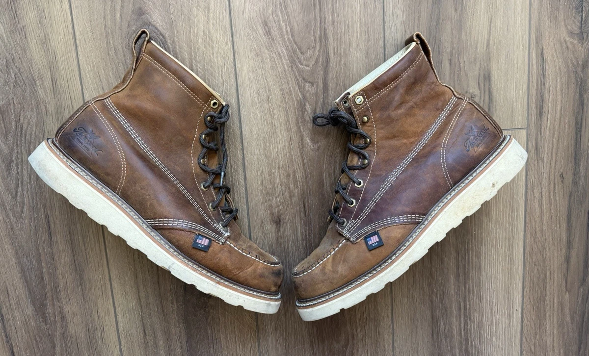 THOROGOOD 814-4203 6″ TRAIL CRAZY HORSE SOFT TOE MENS WORK BOOTS SIZE 9.5D 2E Amazon.com | Thorogood American Heritage 6” Moc Toe Work  main image 4