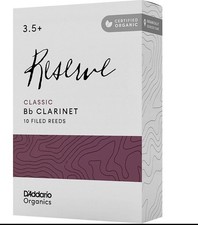 D'Addario Woodwinds Reserve Classic, Bb Clarinet Reed Box of 10 3.5 Sealed