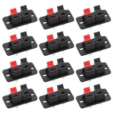 2 Way Spring Speaker Push Release Connector Terminals Strip Block WP2-204 12Pcs