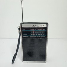 Vintage Admiral AM FM Police Weather Portable Radio w Antenna Tested Wprking