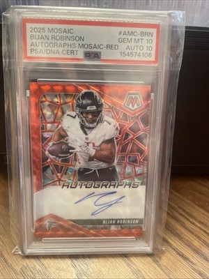 2025 Panini Mosaic -Autographs Mosaic Bijan Robinson AMC-BRN Red Prizm /199 (AU)