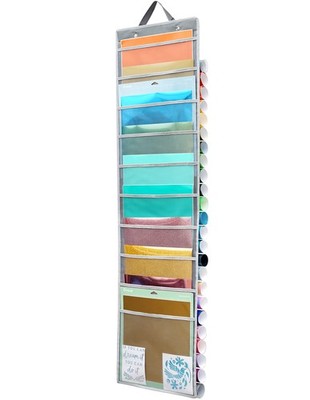 Hanging Vinyl Organizer Double-Sided 25 Compartments Roll Storage Backside 10...