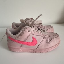 Nike Unisex Kids Pink Low Top Lace-Up Athletic Sneakers Round Toe Logo