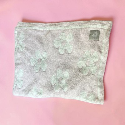 Living Textiles Chenille Baby Blanket Pink Floral Daisy