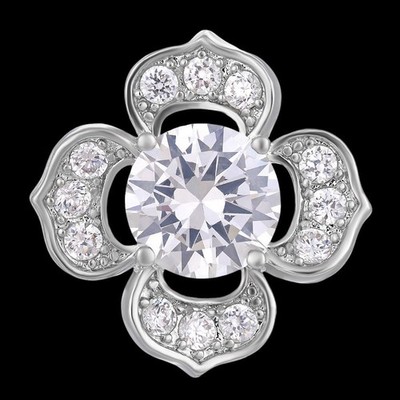 Snap Jewelry CZ Cubic Zircon Flower fit 18-20mm fits Ginger Charm Accessories