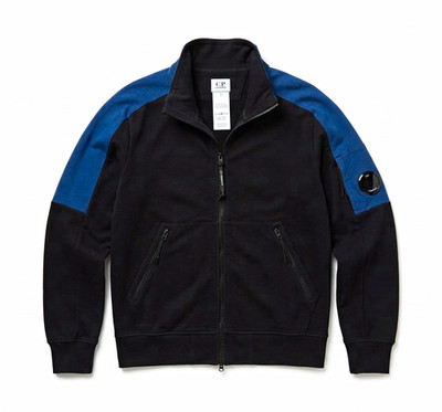 C.P. Company T.Track Herren Trackjacke Sweatshirt Reißverschluss schwarz/blau M