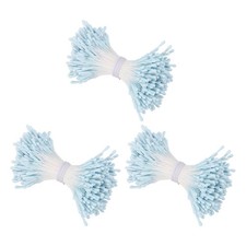 3mm Double Head Flower Stamen 1170 Pcs Matte Floral Stamens, Bright Light Blue