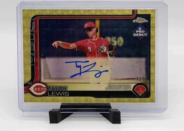 2025 Topps Pro Debut Tyson Lewis #PDC-175 Chrome Auto Superfractor 1/1 Reds